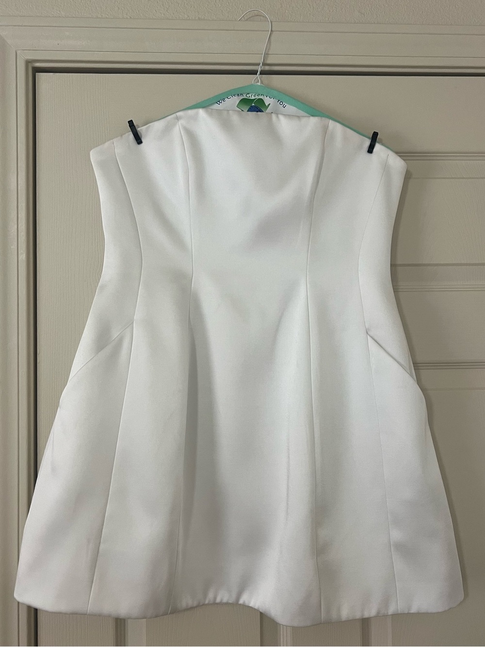 Bardot Strapless White Mini Dress with Built in Corset